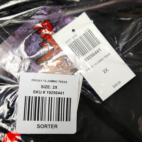 ❤️NWT VINTAGE HOT TOPIC FRIDAY THE 13TH TEE JASON VOORHEES BLOOD MASK HALLOWEEN - Picture 6 of 9